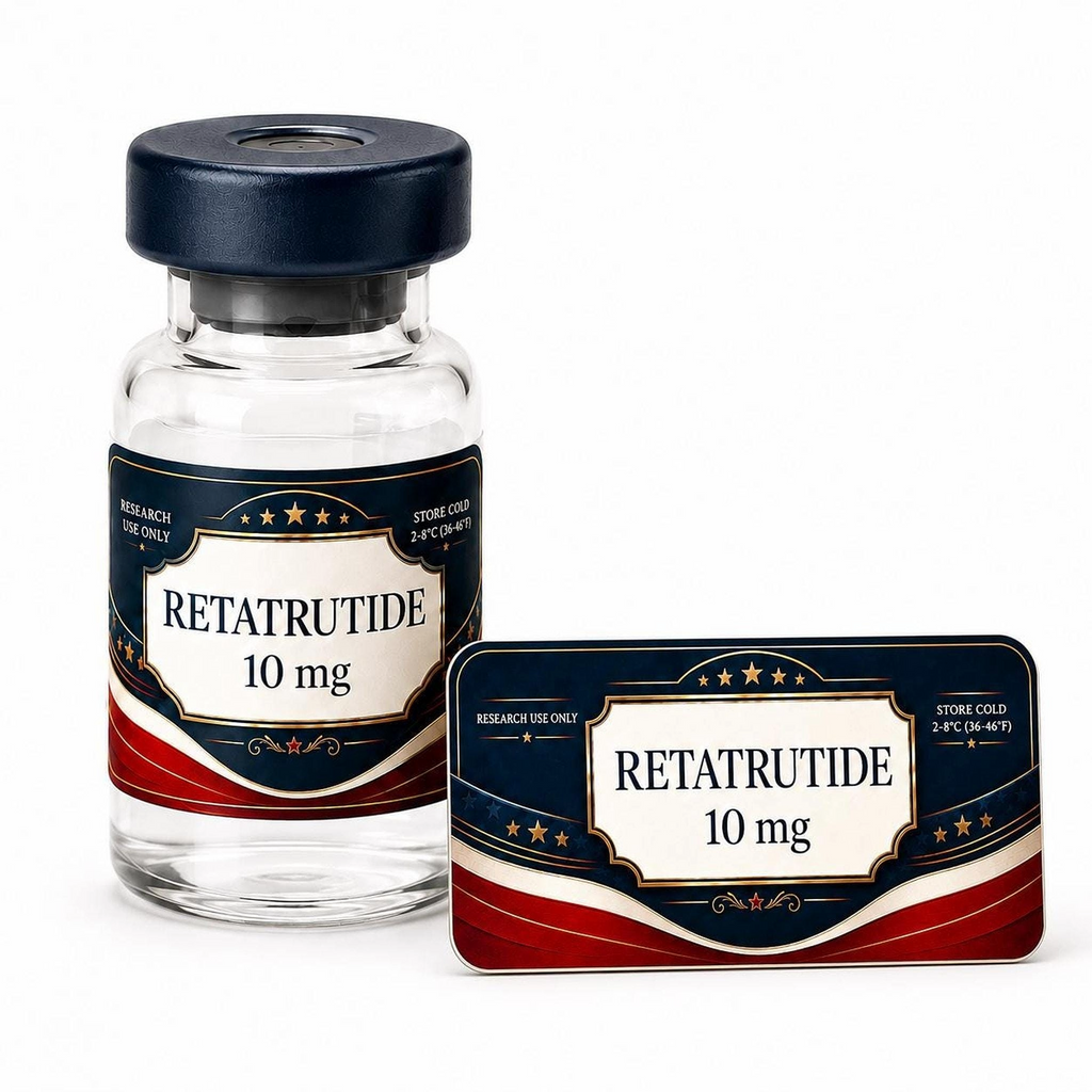 Patriotic Peptide Vial Labels | Waterproof Research Vial Stickers for 3mL 5mL 10mL