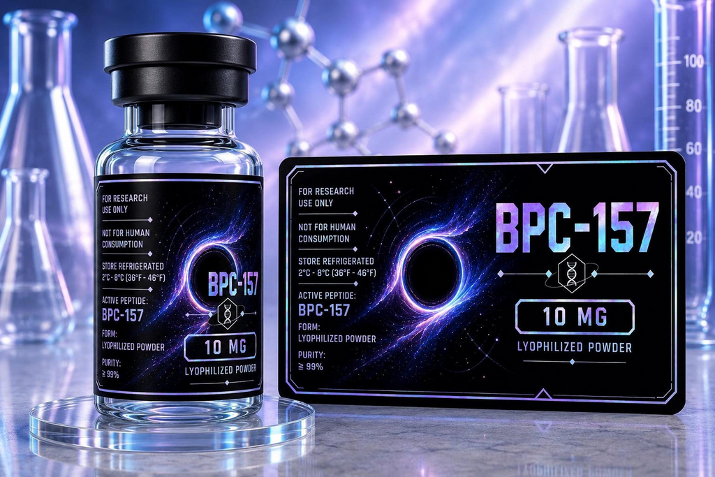 Holographic Research Vial Labels | Waterproof, Tear Resistant, Pack of 10