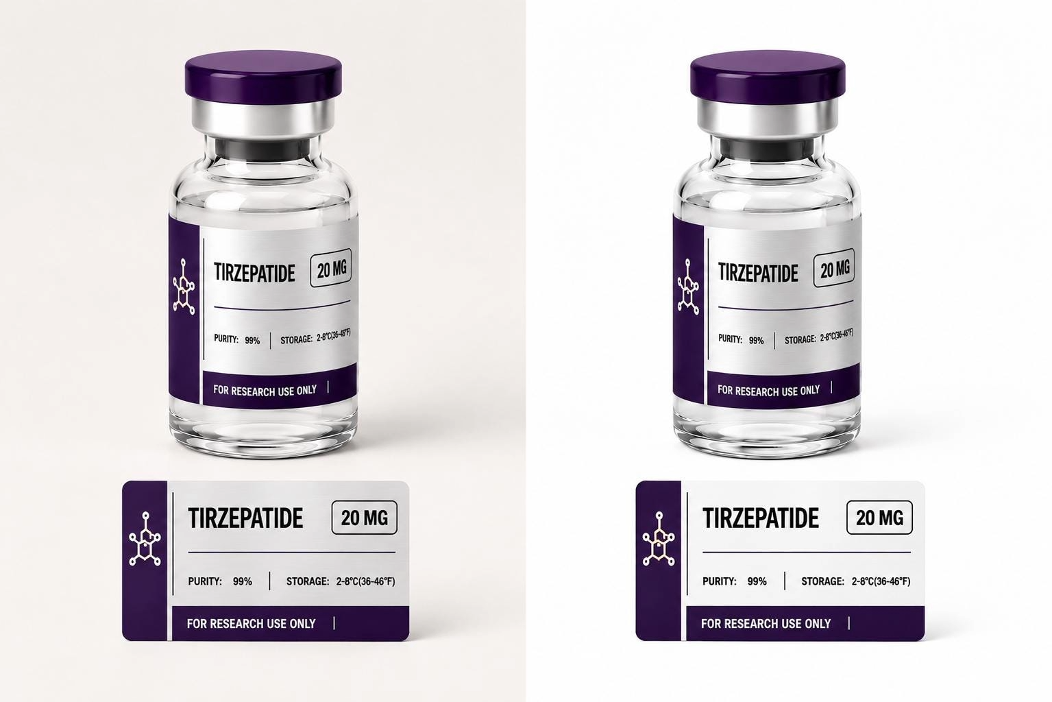 Clinical Peptide Vial Labels Waterproof Custom Research Vial Stickers for 3mL & 5mL Vials
