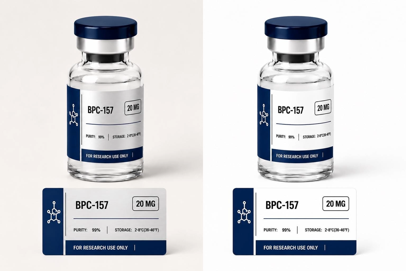 Clinical Peptide Vial Labels Waterproof Custom Research Vial Stickers for 3mL & 5mL Vials