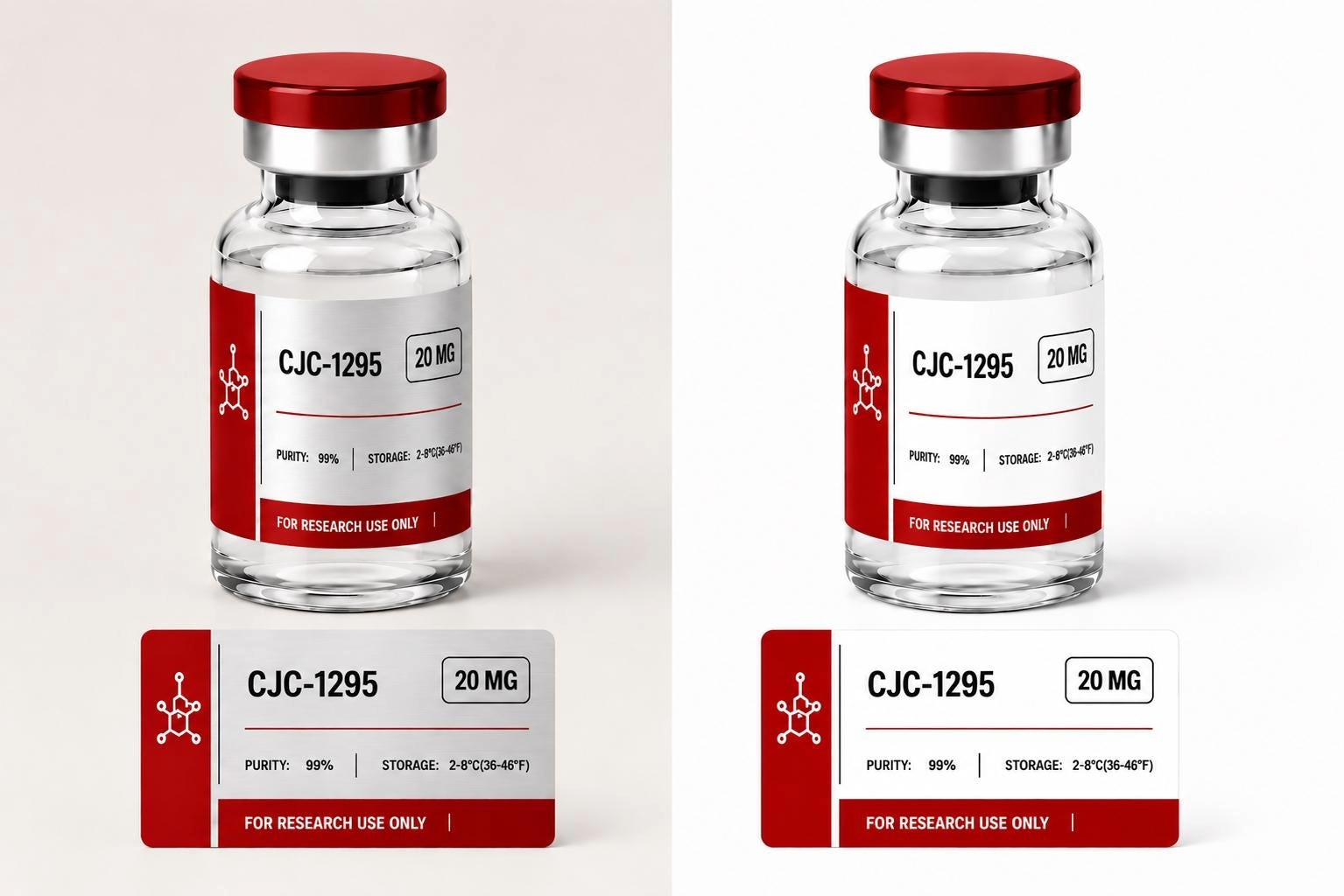 Clinical Peptide Vial Labels Waterproof Custom Research Vial Stickers for 3mL & 5mL Vials