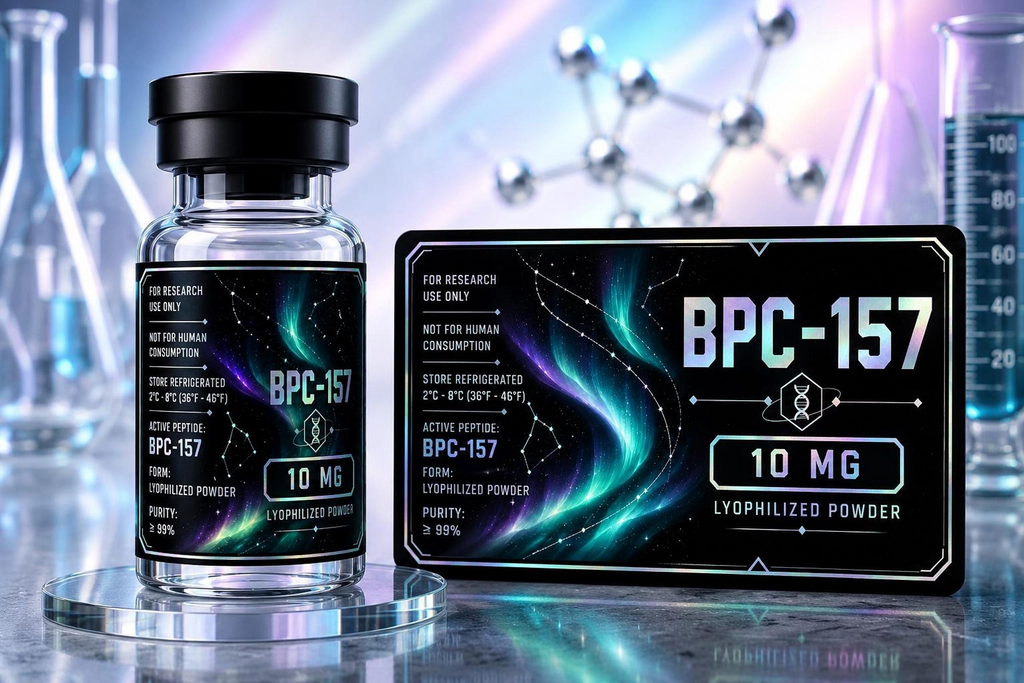 Holographic Research Vial Labels | Waterproof, Tear Resistant, Pack of 10
