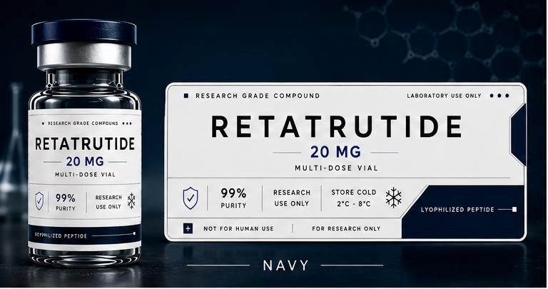 Custom Peptide Vial Labels | Waterproof White Satin Stickers for Research Vials