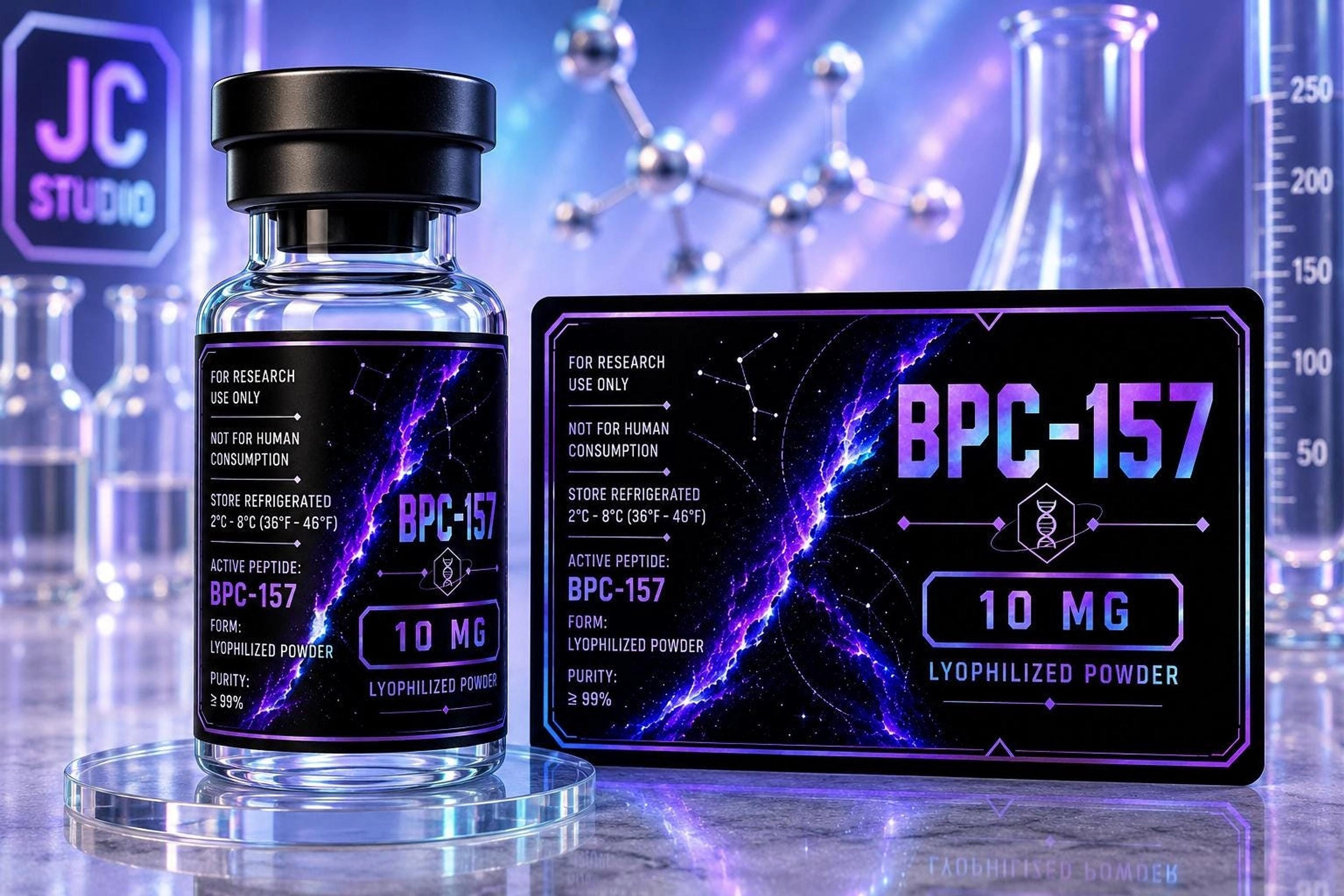 Holographic Research Vial Labels | Waterproof, Tear Resistant, Pack of 10