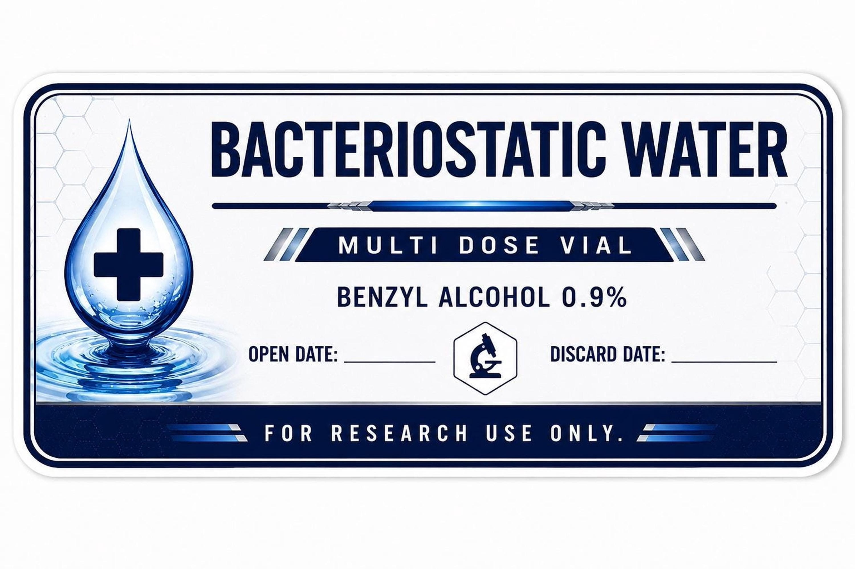 Waterproof Bacteriostatic Water Vial Labels, 3ml & 10ml Size with Opened Date Stickers